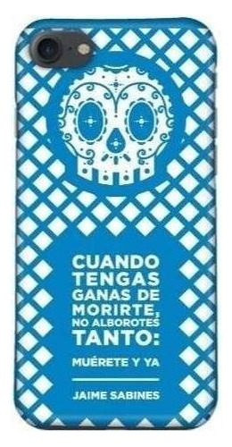 Funda Celular Calavera Mexicana Dia Muertos Azul  1 *