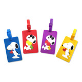 *set Of 4* Peanuts Snoopy Travel Luggage Id Tag For Bags