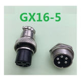 Gx16-5 Juego Conector Circular 5 Pin 16mm M+h Chasis Itytarg