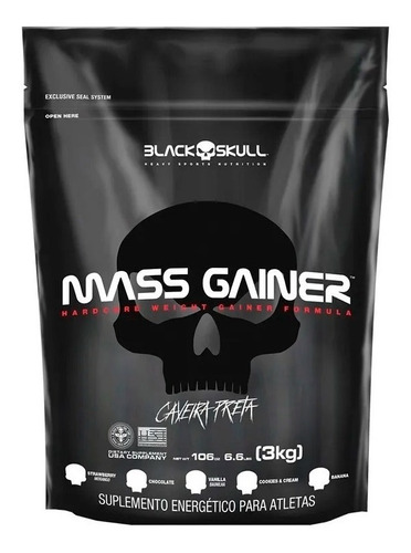 Hipercalorico Mass Gainer - 3kg - Caveira Preta Black Skull