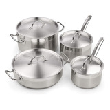 Set De Ollas Cooks Standard Acero Inoxidable 8 Piezas