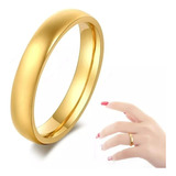 Aliança Casamento Avulsa Banhada A Ouro 18k 4mm Tradicional