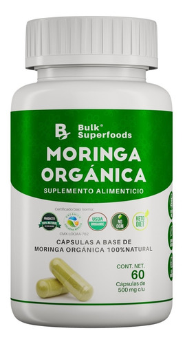 Moringa Orgánica 60 Cápsulas De 500 Mg | Bulk Superfoods