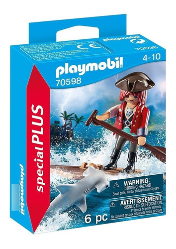 Playmobil Special Plus Pirata Con Balsa Y Tiburón 70598
