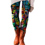 Legging Informal Estampado Art Cat