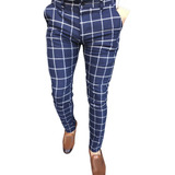 Pantalones En V Para Hombre Check Business Straight