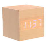 Mini Reloj Despertador De Madera Con Forma De Cubo, Activado