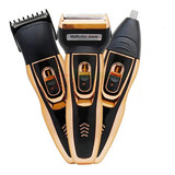 Maquina Acabamento Cabelo Barba Daling Recarregável 3x1 Cor Preto 110v/220v