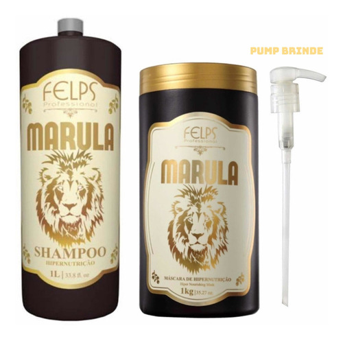 Felps Marula Shampoo  Hipernutrição 1000ml + Máscara 1kg