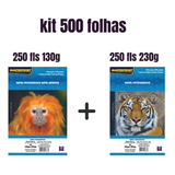 Kit Papel Foto Adesivo130g 250 Fls + Papel Foto 230g 250 Fls