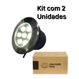 Kit 2 Balizador De Led 7w Embutir Piso Chão Branco Frio