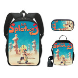 Conjunto De Tres Piezas De Mochila Escolar Splatoon