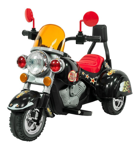 Moto A Batería Niños Estilo Chopper 3 Ruedas 6v Color Negro