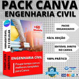 Pack Canva  Engenharia Civil,50 Artes+bonus