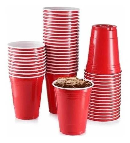 Vaso Plástico Bicolor Grande 16 Oz/500cc 50 Unidades