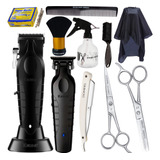 Kit Barbeiro Máquina De Corte + Acabamento + 9 Acessórios