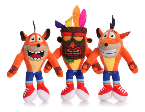 Muñeco De Peluche Infantil Estilo Crash Bandicoot 3 Pcs