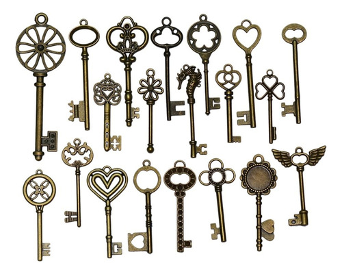 20pcs Flor Llavero Colgante Cadena A Cadenas Collares Bronce