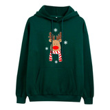 Buzo Buso Saco Hoodie Verde, Reno Navideño