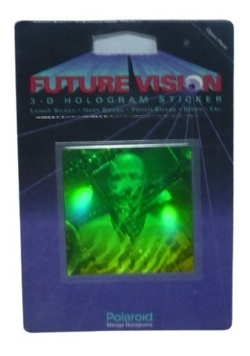 Tarjeta Holograma 3d Humanoide Future Visión Sticker Vintage