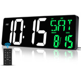 Reloj De Pared Digital Grande De 17 Pulgadas Con Control Rem