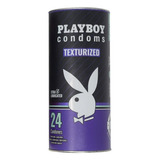 Tubo Con 24 Condones Extra Lubricados Playboy Texturizados