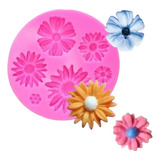 Forma Molde Silicone Sabonete Resina Margaridas Flores 6 Cav