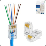 Conector Vazado Rj45 Plug Crimp Conector De Rede 100 Unid