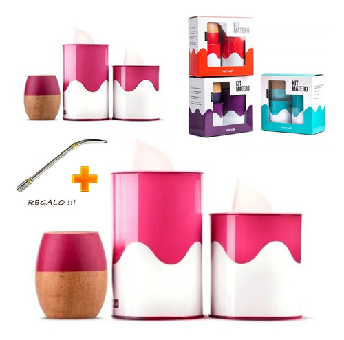 Set Matero Kit Yerbera Azucarera + Mate Completo Hermosos