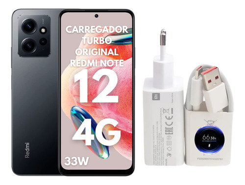 Carregador E Cabo Xiaomi  Note 12 4g Turbo 33w 100% Original