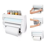 Dispensador Rollo Papel Cocina 4en1 Cortador Aluminio Papel