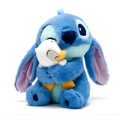 Peluche Stitch Guiño Abrazando A Un Pato Lilo & Stitch Color Azul 30cm | Meses sin interés