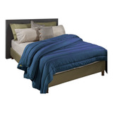  Plumón King Size Sensación Duvet Acolchado Edredón Azul