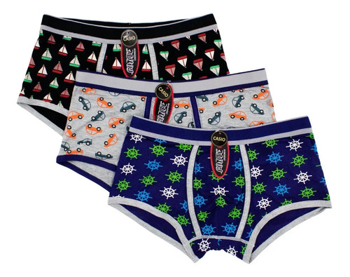 Paquete 6 Bóxer Corto Caballero, Algodón Con Lycra Estampado | MercadoLibre
