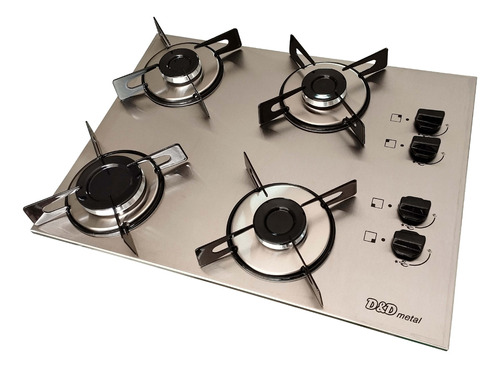 Fogão Cooktop 4 Bocas Inox A Gás Cor Prateado 110v/220v