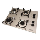 Fogão Cooktop 4 Bocas Inox A Gás Cor Prateado 110v/220v