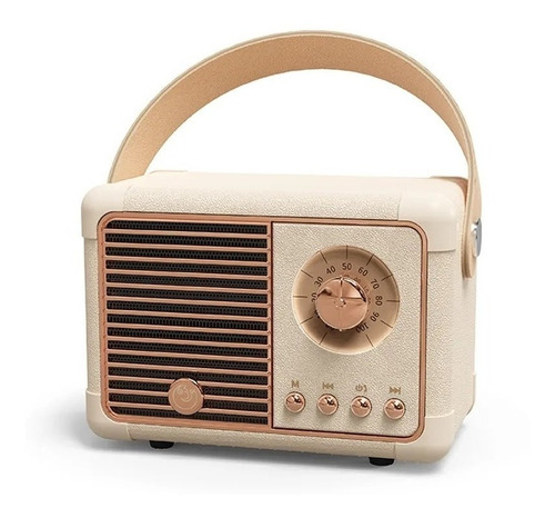 Mini Caixa Bluetooth Rádio Fm Usb Retrô Decorativo Branco