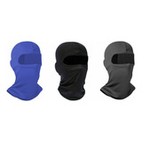 3 Pack Balaclava Full Pasamontañas Táctico Bandana Moto Color Negro+gris Oscuro+azul Marino