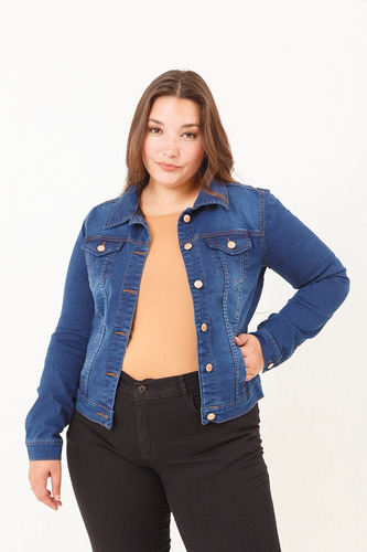 Campera Clásica De Jean Elastizada Plus Size