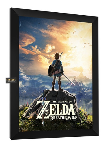Quadro Decorativo Zelda Breath Of The Wild A4 Com Vidro