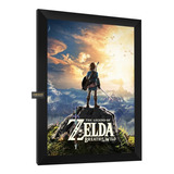 Quadro Decorativo Zelda Breath Of The Wild A4 Com Vidro