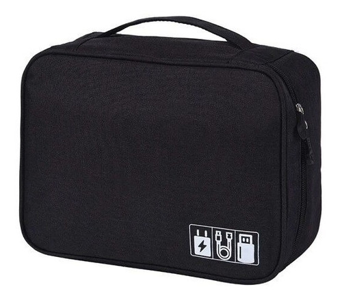 Bolso Organizador De Cables Usb Accesorios Viajero Negro