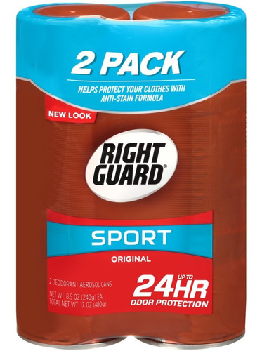 Right Guard Sport Original Desodorante Aerosol Spray 2 Pzas