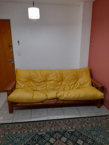 Futon De Madera Y Cuerina Ecológica,  Comodísimo