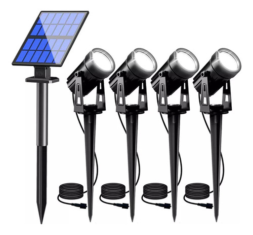 12 Estacas Led 4w Fría + 3 Paneles Solares Candela 7385 Cta