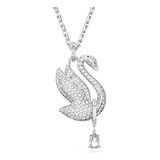 Collar Swarovski Iconic Swan Cisne Largos Baño Rodio