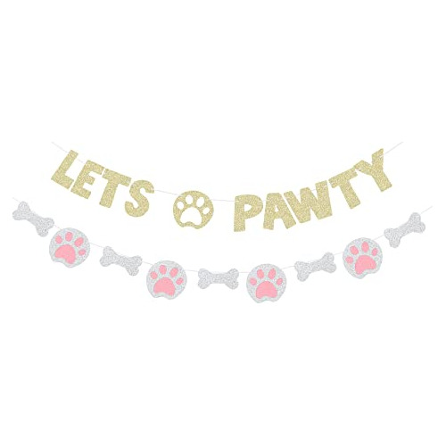 Cartel De Let's Pawty Para Suministro De Adopción De Mascot