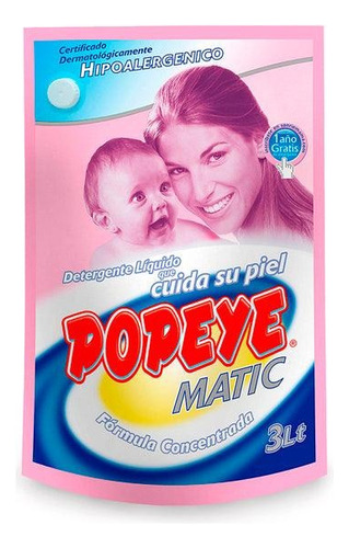 Popeye Detergente Liquido Hipoalergenico Doypack 3 L