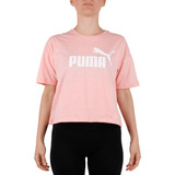 Remera Mujer Puma Essential Cropped Logo Rosa Jj deportes