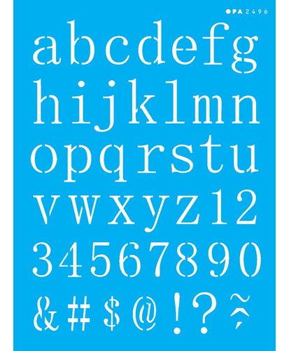 Stencil Alfabeto Reto Minusculo 15x20 Opa 2496